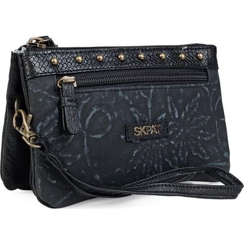 Large Woman wallet With Handle Hand. Coins Cards Documents Tickets DNI. Printed canvas Ra