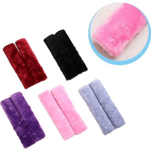 2Pcs/set Shoulder Strap Case Comfortable Driving Car Seatbelt Seat Belt Cover Soft Plush Car-styling Shoulder Pad