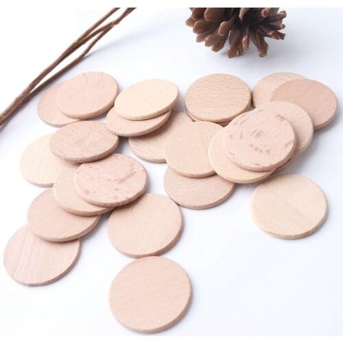 10PC 37mm Baby Wooden Teether Unfinished Beech Wooden Coins Rodent Bite Chew Slices Beads Baby Teething For Childrens Goods Toy