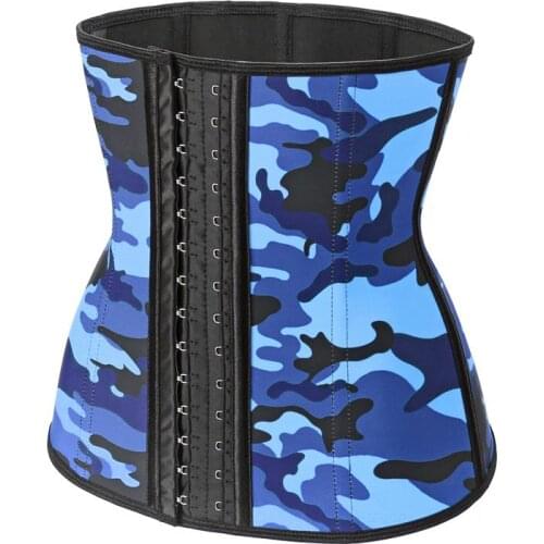 Women Camouflage Steampunk Corset Top Lingerie Hook Body Shaper Latex Waist Trainer Cincher Corset Slimming Underwear S-3XL