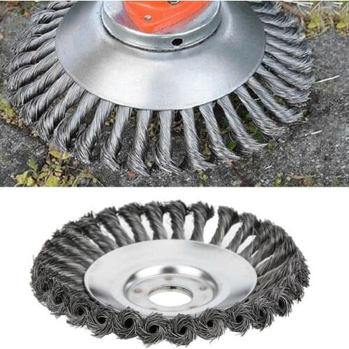 6“ Steel Wire Grass Trimmer Head Round Edge Weed Trimmer Head Grass Brush Removal Replacement Accessories For Garden Lawn Mower