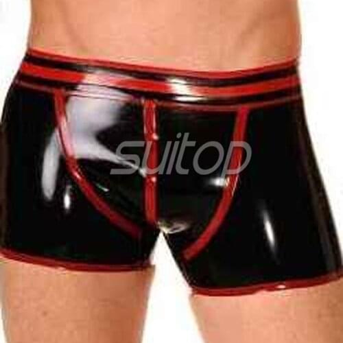 Suitop nature latex handmade rubber latex hot pants with Y-front