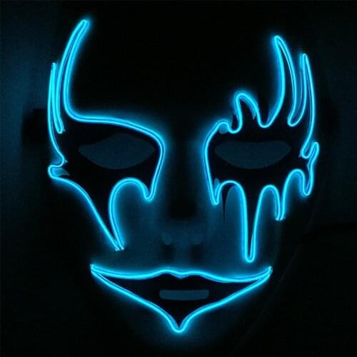 Halloween Glowing Scary Face Mask Carnival Masquerade Party Supplies Light Up Disguised Mask