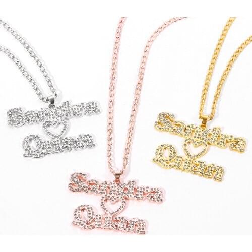 Customized Chain Necklace Name Necklace Diamond Personalized Iced Out Heart Necklaces Choker Pendant Jewelry Collier Women Gifts