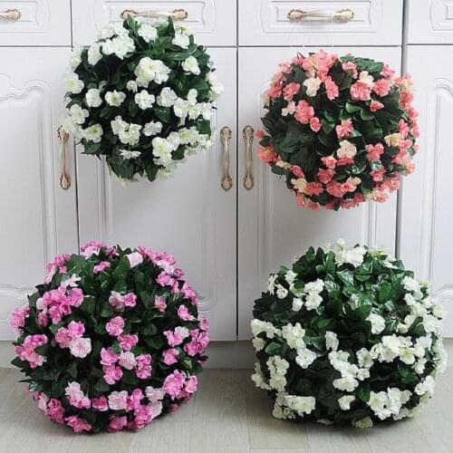 Artificial Flower Grass Plant Ball Fake Rose Ball for Wedding Decoration Hanging Mall Garden Outdoor Home Decor Grass Simulation