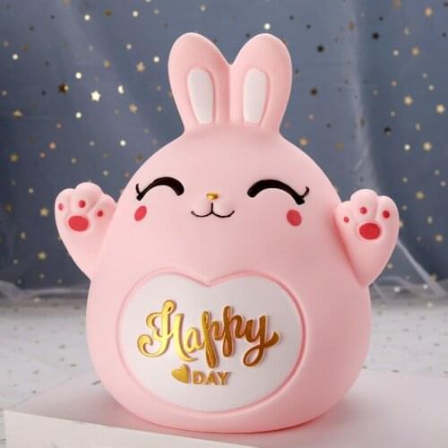 Cute Rabbit Piggy Bank Girl Happy Birthday Gift High Capacity Money Boxes Funny Cartoon Caja Dinero Home Decor DI50CXG