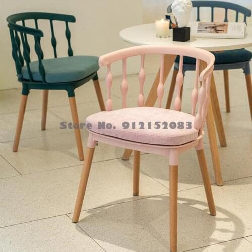 Nordic creative backrest dining chair simple modern home restaurant chair net red milk tea shop coffee shop makeup stool