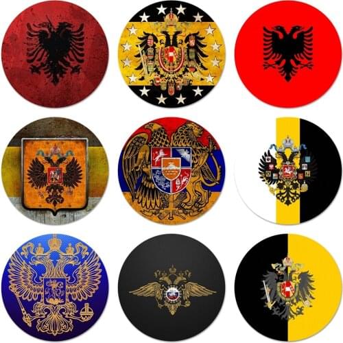 Armenia Albania Russia flag Emblem coat of arms Icons Pins Badge Decoration Brooches Metal Badges For Backpack Decoration