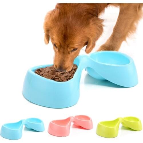 Pet Bowl Non-slip Reusable Double Pet Bowls Food Water Feeder for Dog Puppy Cats Pets Supplies Feeding Dishes for Cats Dogs