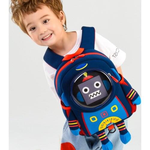 2020 New Creative Robot School Bags for Boy Cartoon Superhero Design Childrens Backpack Student Kids Bag Gift Mochila Escolar