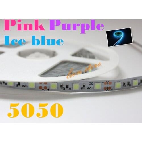 New arrival!High brightness purple,Pink Ice blue UV Ultraviolet led strip light DC12V 5050 60leds/m