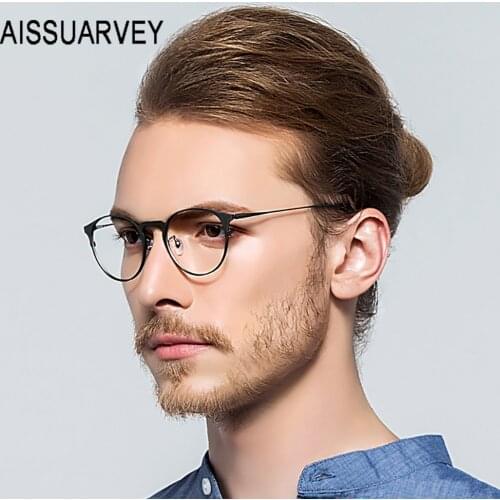 Pure Titanium Eyeglasses Frame Men Women Optical Round Ultra-light Glasses Prescription Brand Design Eyewear Top Quality Goggles