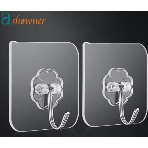 Transparent Strong Self Adhesive Door Wall Hangers Hooks Suction Heavy Load Rack Cup Sucker for Kitchen Bathroom