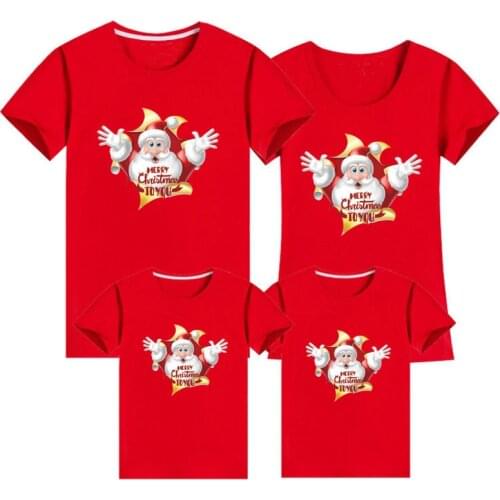 Christmas Family Clothing Dad&mom kids Baby Cotton T shirt Christmas Mommy and Me Clothes Family Matching Clothes Outfit