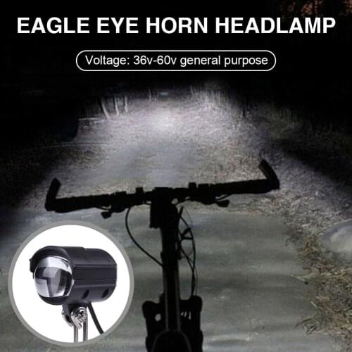 E-Bike Headlight Electric Bike LED Front Light E-Scooter Bicycle Motorcycle 2 in 1 Waterproof Horn Headlight 36V-60V