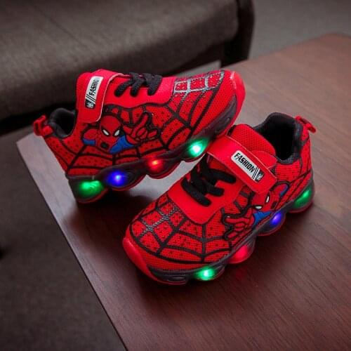 Marvel Spider Man Anime Childrens 2021 Shoes for Baby Boys Children Indoor House Shoes fashion Womens sports shoes Size 21-34
