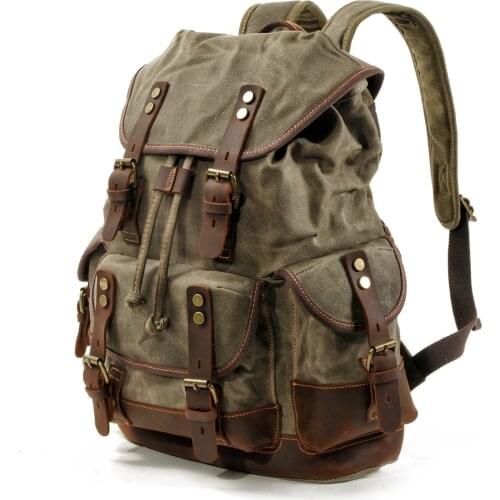 High Quality Vintage Backpack For Travel Multi-Function Laptop College Bookbag Waterproof Canvas Rucksack Men weekend Backpack
