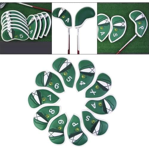 10 Pieces Premium Golf Iron Headcover Waterproof 16.5x10cm Head Cover with Number Printed Golfer Traveling Protect Case