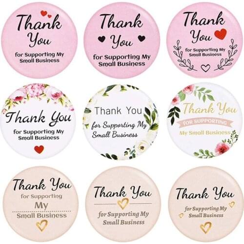 100-500pcs 9 styles Round Thank You For Supporting My Small Business Stationery Stickers Thank You Stickers Seal Labels 1 Inch