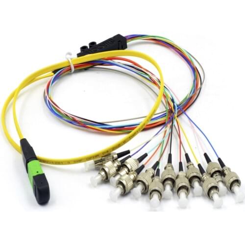 12 Core MPO-FC 1M Cross Connected Optical Fiber Patch Cord 12Cores MPO-FC Single Mode Fiber Optic Cable Free shipping