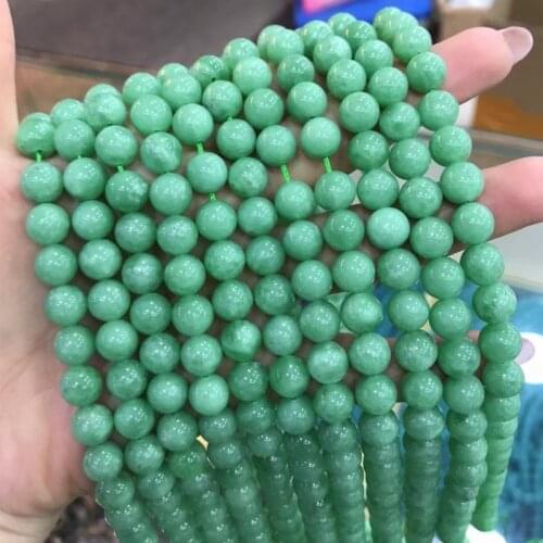 4/6/8/10/12mm Natural Dark Green Angelite Stone Beads Round Loose Gem Stone Beads Women Jewelry Bracelet Gifts DIY Accessories