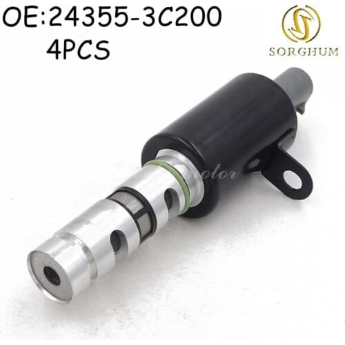 4PCS 24355-3C200 VVT Variable Timing Solenoid for HYUNDAI AZERA SANTA FE SONATA GENESIS VERACRUZ KIA SORENTO AMANTI SEDONA