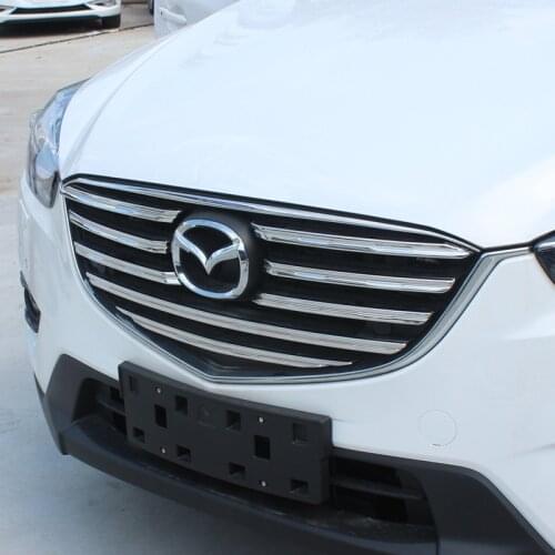 9pcs/set ABS CHROME FRONT GRILL GRILLE COVER TRIM GUARD MOLDING ACCESSORIES FIT FOR 2015 2016 MAZDA CX-5 CX5