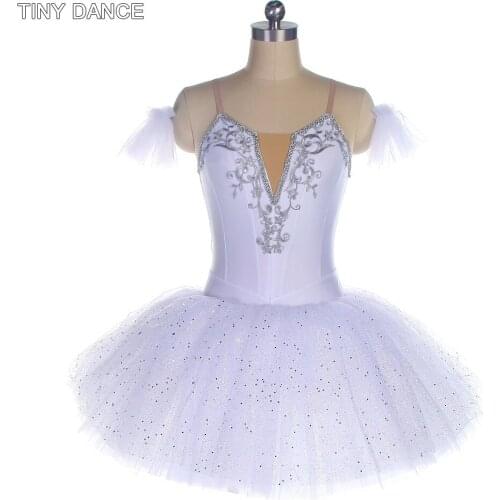 White Bell-Shaped Ballet Dance Tutu Costume for Girls Performance Stage Wear Romantic Tutus Womens Platter Tutu Dresses BLL443