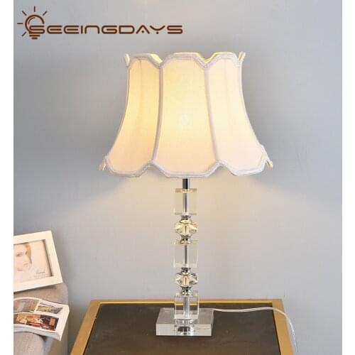 Free Shipping Square Crystal Stone Table Lamp For Bedroom Living Room Bedside Lamp Home Decor Led Desk Lamp 220v 110v EU Plug