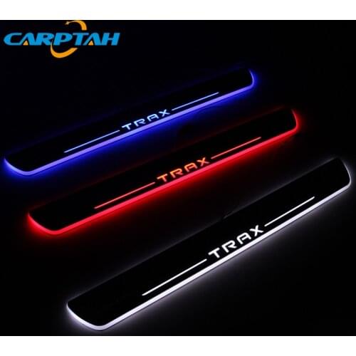 CARPTAH Trim Pedal Car Exterior Parts LED Door Sill Scuff Plate Pathway Dynamic Streamer light For Chevrolet Trax 2015 - 2019