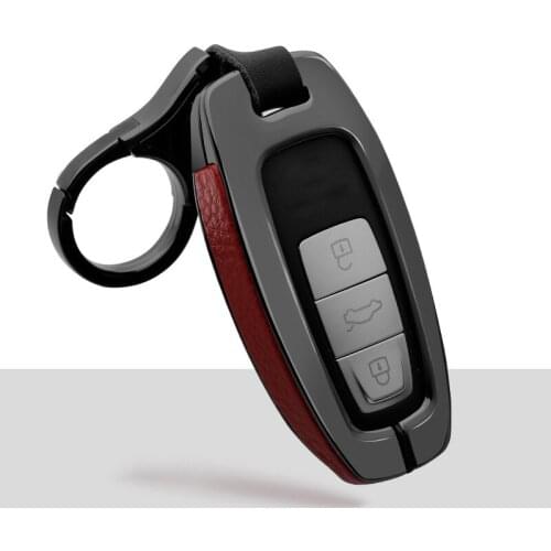 2020 fashionable high-grade galvanized alloy leather car key protection shell is suitable for Audi Q8 C8 A6 A7 A8