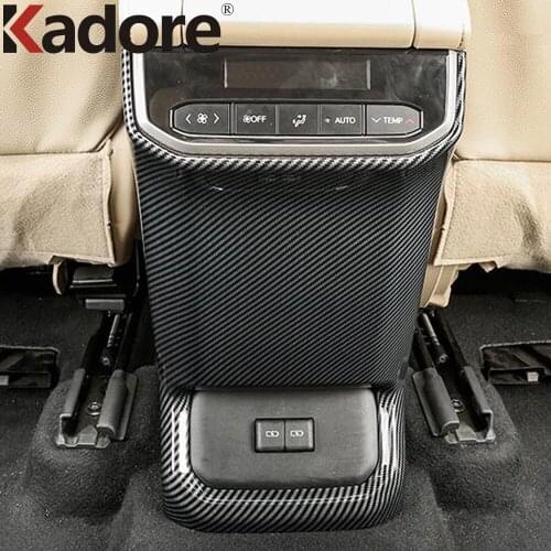 For Toyota Highlander Hybrid 2021 2022 Carbon Fiber Rear Air Condition Vent Outlet Cover Trim Car Styling Interior Accessories