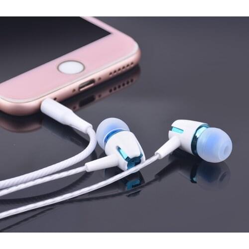 FFFAS 1.2m Long Gold-plated Earphone Microphone Volume Control Music Headset for Apple IPhone Huawei Sumsang OPPO VIVO 1 Dollar