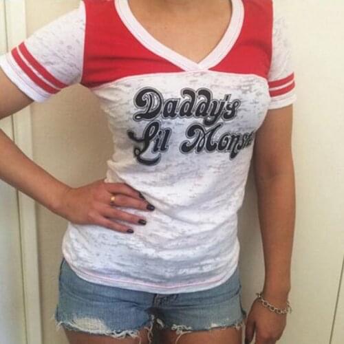 Shirt Beauty girl T-shirt Daddys Lil Monster Top Cosplay Costume Ladies Short Top Tee Shirt For Adult Women Halloween cosplay