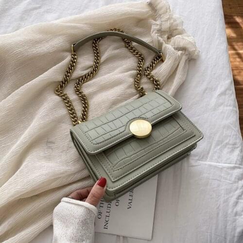 Stone pattern handbag 2021 new messenger bag ladies shoulder bag crocodile pattern female bag chain female bag summer female bag