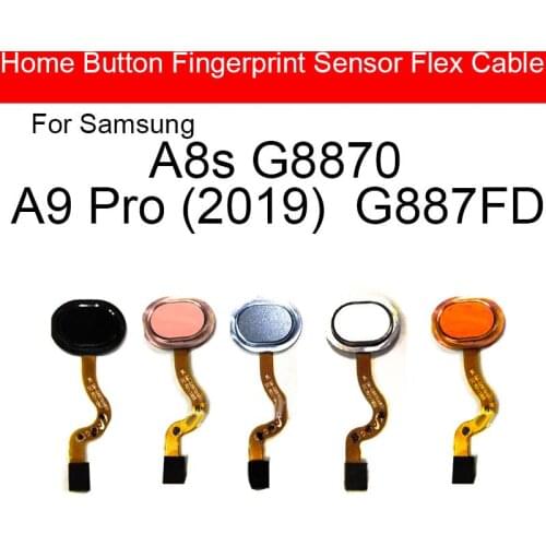 Home Button Fingerprint Flex Cable For Samsung Galaxy A8s A9 Pro 2019 Menu Return Button Flex Ribbon Repair Replacement Parts