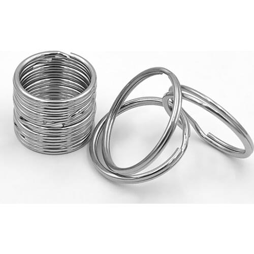 10pcs/lot Stainless Steel Hole Key Ring Key Chain 20/25/28/30/32/35mm Women Steel Round Split Cute Keychain Gift Men Accessories