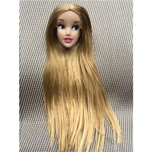 Doll Mermaid Rapunzel Heads Rooted Hair Snow Princess Elsa DIY Parts Brown White Skintone Kids Birthday Gift