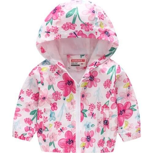 Spring kids girls Jackets Cartoon Hooded children Sportswear Jackets for girls child Outerwear 2-8 years Old CRL006