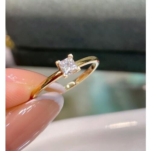 LR Fine Jewelry 18K Gold Jewelry Nature F-G VS White Diamonds 0.23ct Gemstones Female Rings for Women Fine Ring