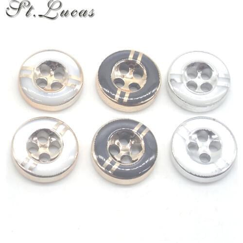 New 30pcs/lot 12mm gold silver black small round sewing Button for women cloth T-shirt sewing garment accessory scrapbooking DIY