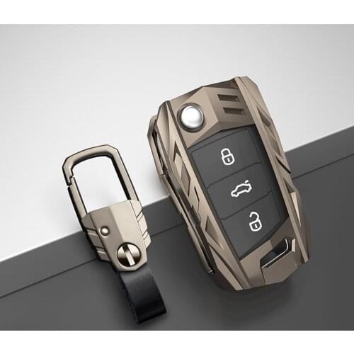 Metal Car Key Case For Volkswagen VW Golf 7 Gti Mk7 Touran Skoda Octavia 3 Superb Karoq Kodiaq Seat Leon Mk3 Ateca Accessories