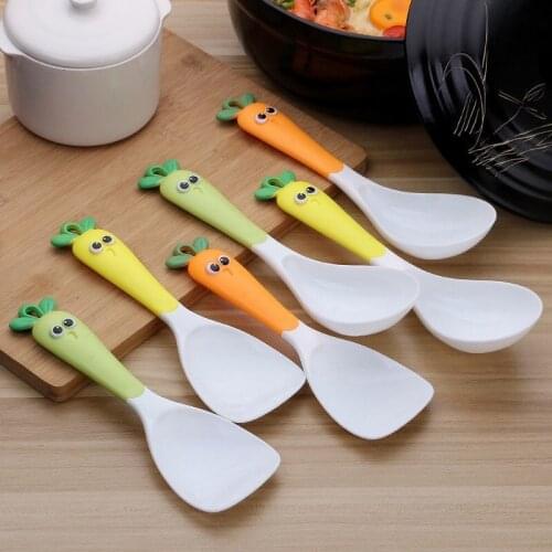 Cute Radish Fashion 1pcs Long Handle Rice Spoon Food Grade Heat Resistant Non-stick Rice Spoon Cooking Tools Kitchen Accessories