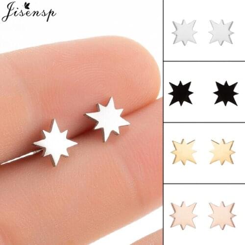 Jisensp Minimalist Geometric Stainless Steel Earrings Vintage Explosive Shaped Stud Earrings for Women Men Everyday Jewelry Gift