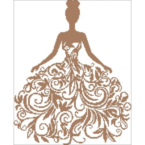 Monochrome princess dress patterns Counted Cross Stitch 11CT 14CT 18CT DIY Chinese Cross Stitch Kits Embroidery Needlework Sets