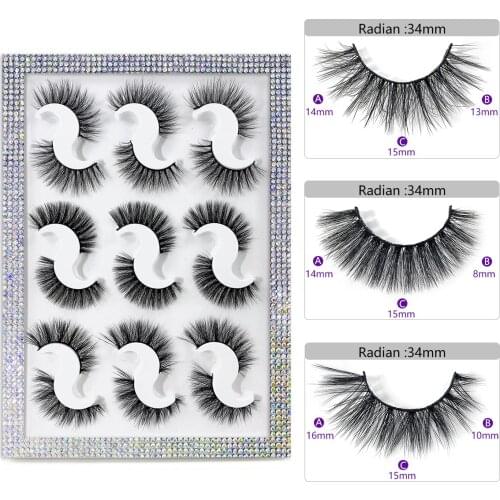 NEW 9pair 3D Mink Eyelashes Cruelty free Lashes Handmade Reusable Natural Eyelashes Popular False Lashes Makeup Fluffy Eyelashes