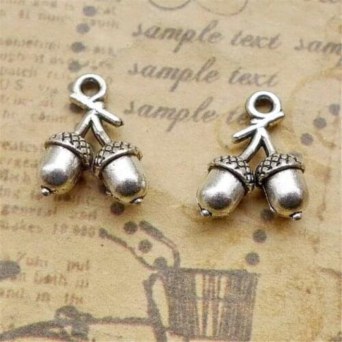 BULK 30 Zinc Alloy Tibetan Silver Plated Acorn Charms Pendant for Bangle Bracelet 14*10mm 1g