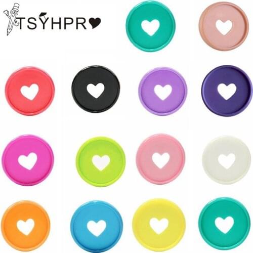 50/100 Pcs Heart Binding Rings Loose Leaf Binder Discs for Notebook 24mm Diy Happy Planner Disc Mushroom Binders Office Supplies