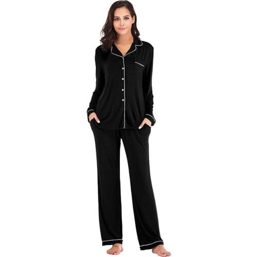 Pajamas Womens Long Sleeve Sleepwear Autumn Winter Soft Pyjamas Set Female Sleep Two Piece Set Loungewear Home Pajama Suit