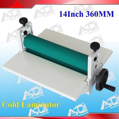 14Inch 360mm White All Metal Frame Cold Laminator Manual Laminating Machine Photo Vinyl Protect Rubber